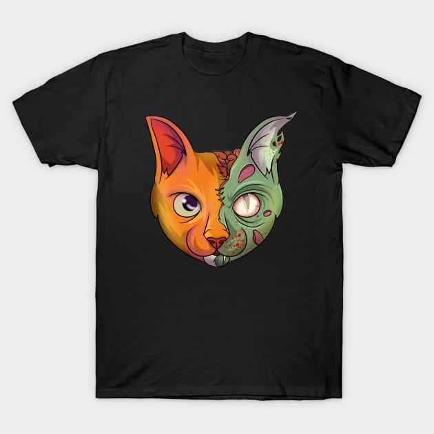 Zombie cat t shirt 2025